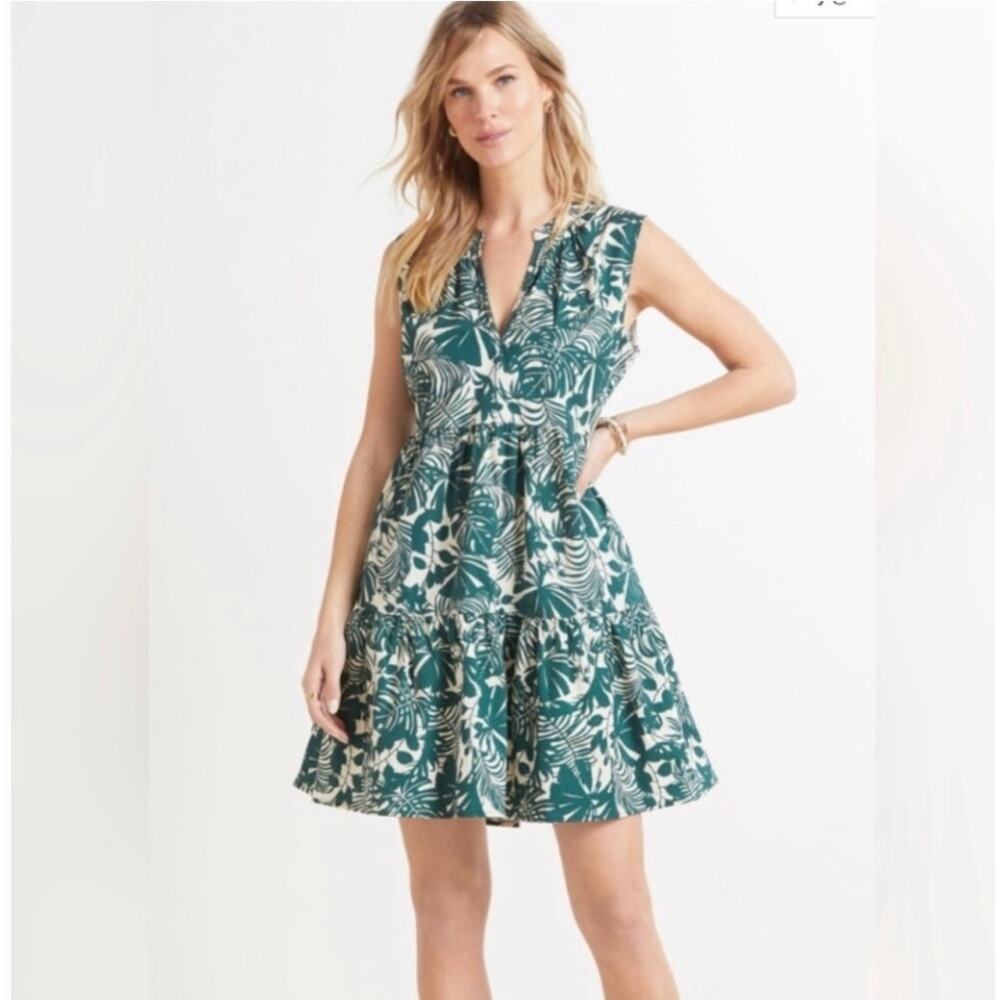 Sundry for Evereve the Everyday Dress Trekking Green Tropical print 2/M